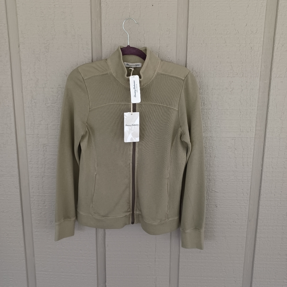 Tommy Bahama Sunray Cove Hybrid Jacket Size S Cotton Knit Athleisure Full Zip